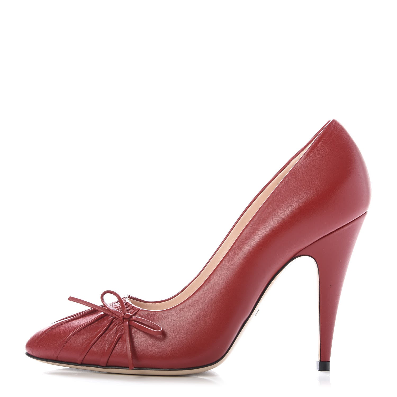 Gucci Nappa Bow High Heel Pumps 38.5 Hibiscus Red 1 of 10