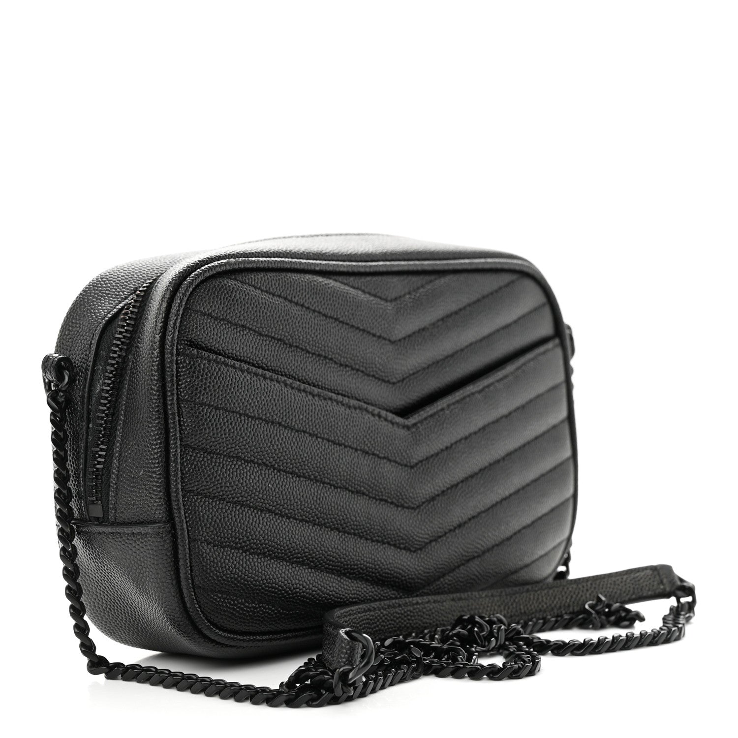 Saint Laurent Grain De Poudre Matelasse Monochrome Monogram Mini Lou Camera Bag Black 3 of 13