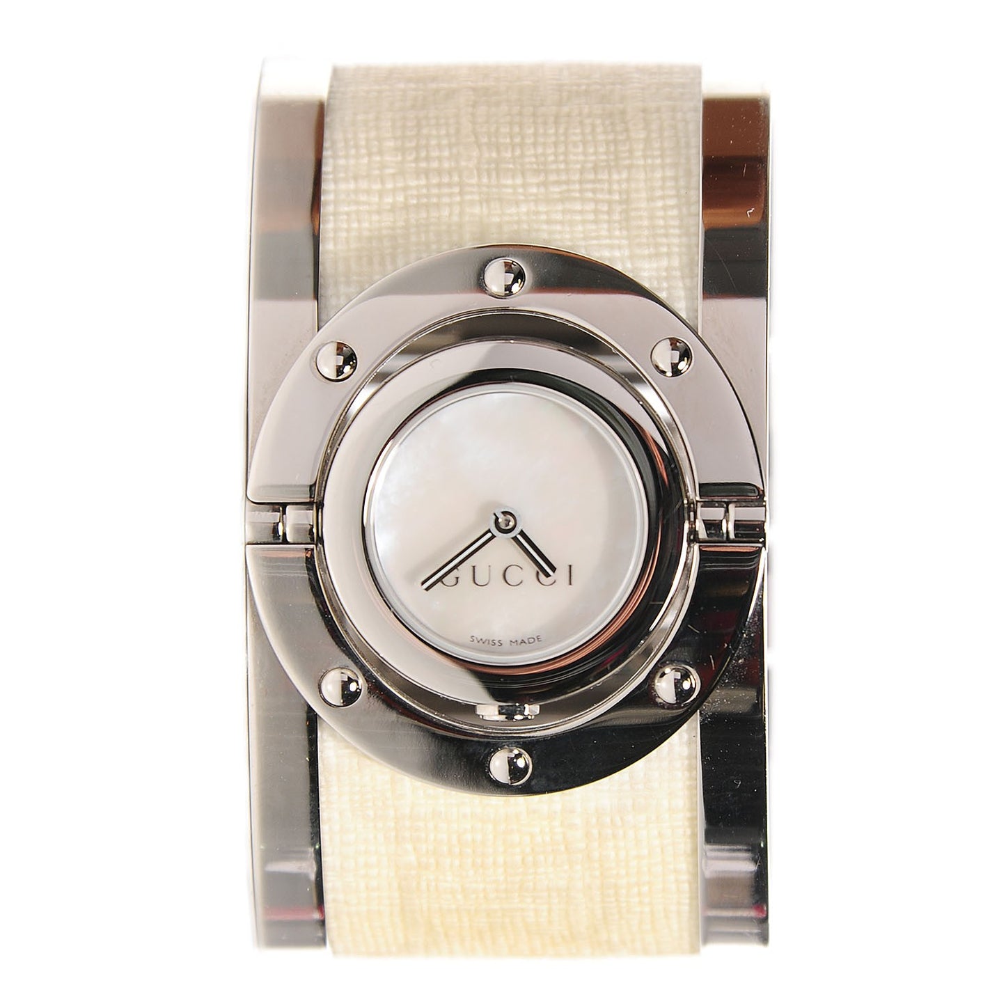 Stainless Steel Canvas Mother of Pearl 33mm Twirl Quartz Watch
