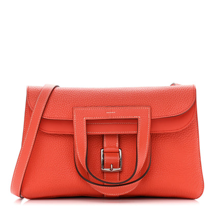 Hermes Taurillon Clemence Halzan 31 GM Orange 1 of 12