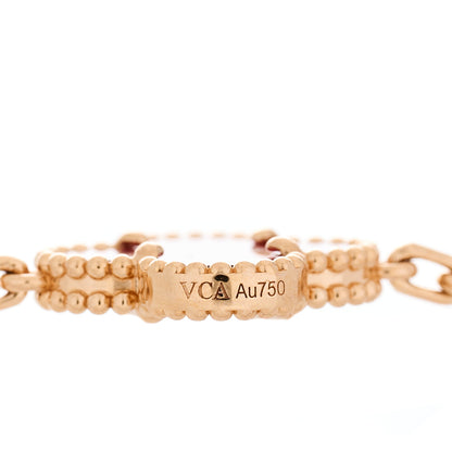 Van Cleef & Arpels 18K Rose Gold Carnelian 20 Motifs Guilloche Vintage Alhambra Necklace 4 of 6