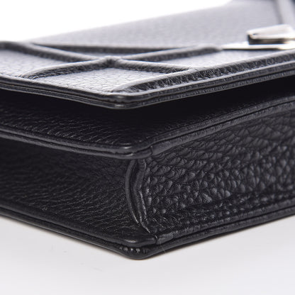 Christian Dior Grained Calfskin Diorama Wallet on Chain Pouch Black 9 of 10