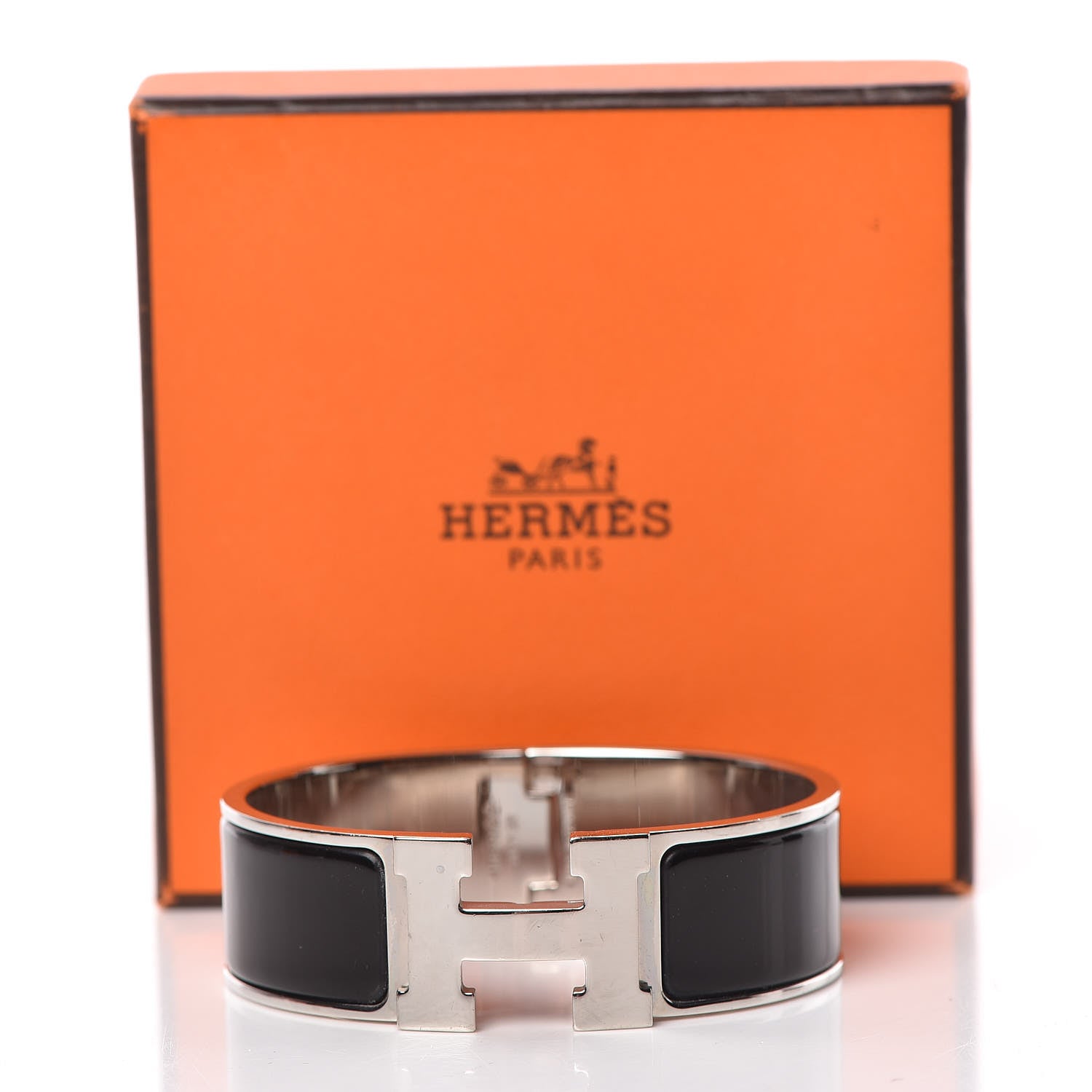 Hermes Enamel Wide Clic Clac H Bracelet GM Black 6 of 6
