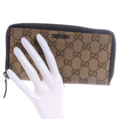 Gucci Monogram Metal Bar Zip Around Wallet Dark Brown 2 of 9
