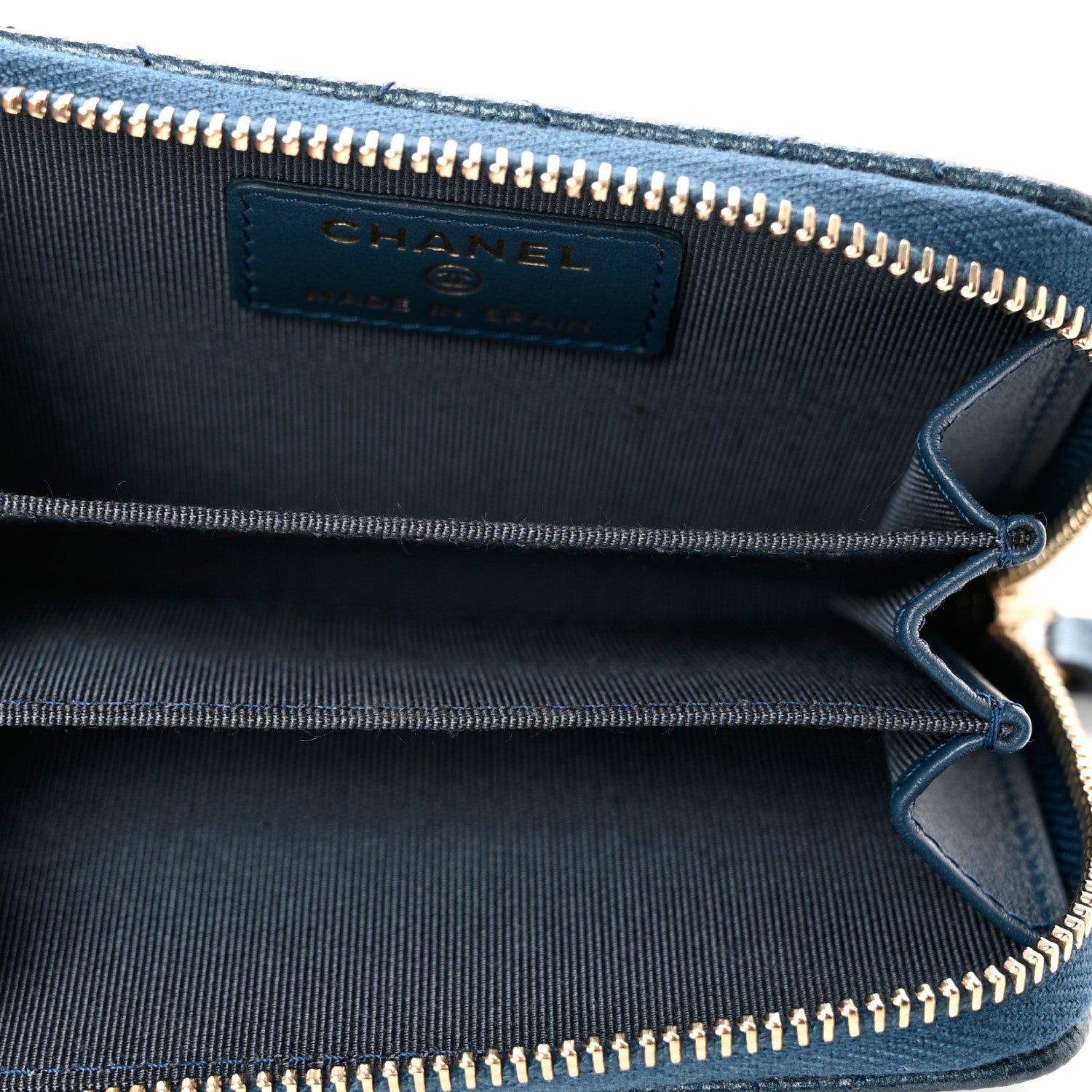Chanel Iridescent Caviar Quilted Zip Coin Purse Dark Blue 5 of 7