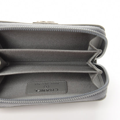Chanel Lambskin Quilted Boy Zip Around Coin Purse Wallet Grey 5 of 8