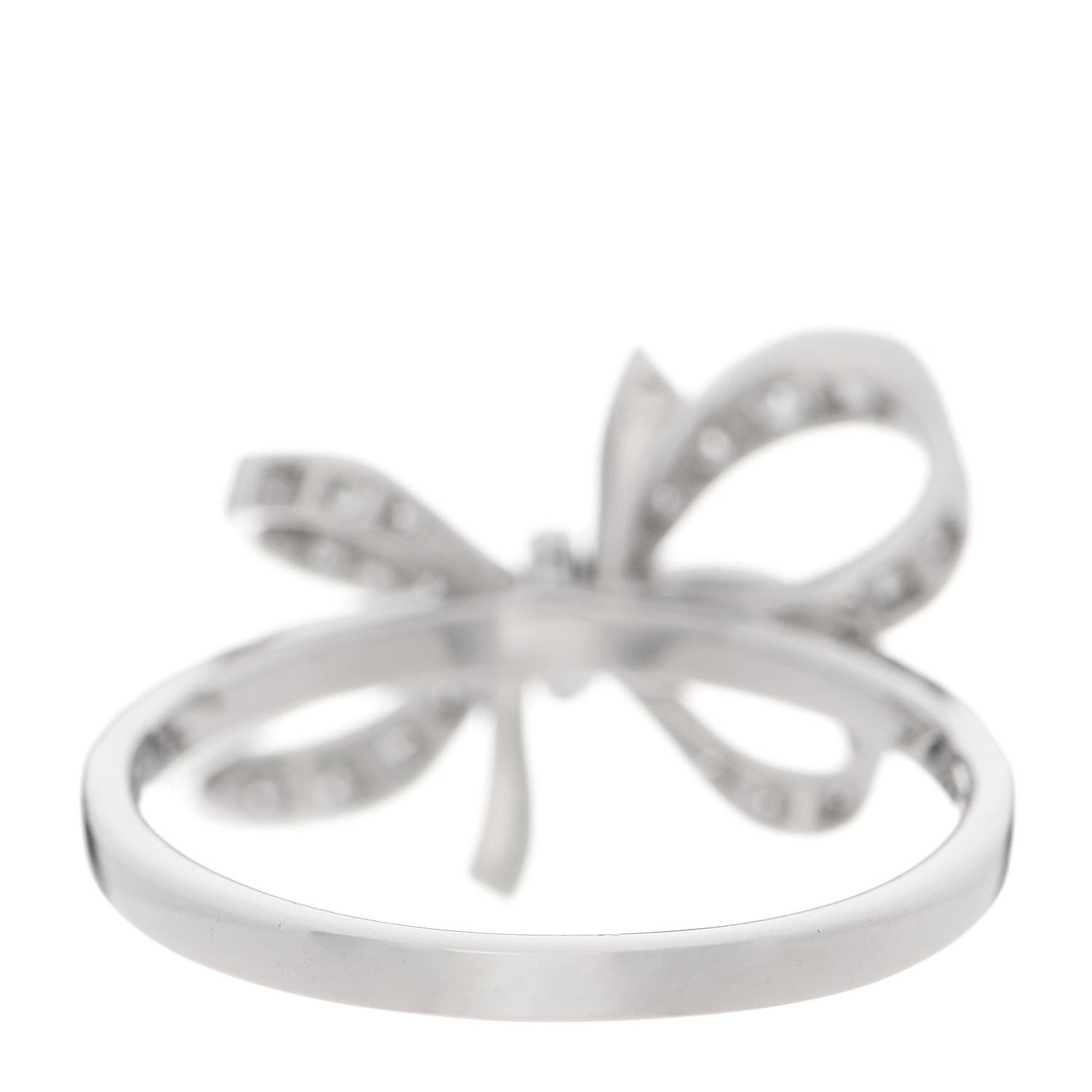 Tiffany Platinum Diamond .51ctw Double Bow Ring 60 9.25 4 of 5