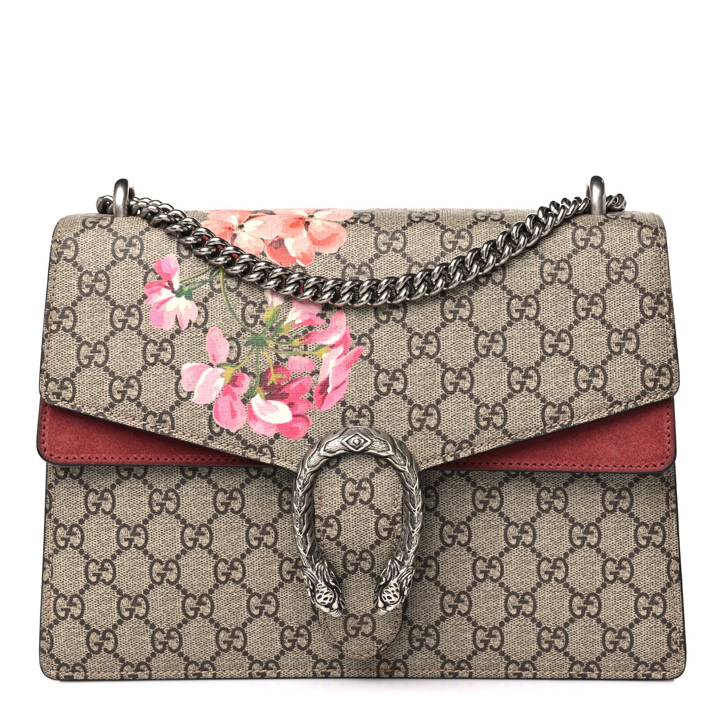 GG Supreme Monogram Blooms Medium Dionysus Shoulder Bag Beige Multicolor Dry Rose