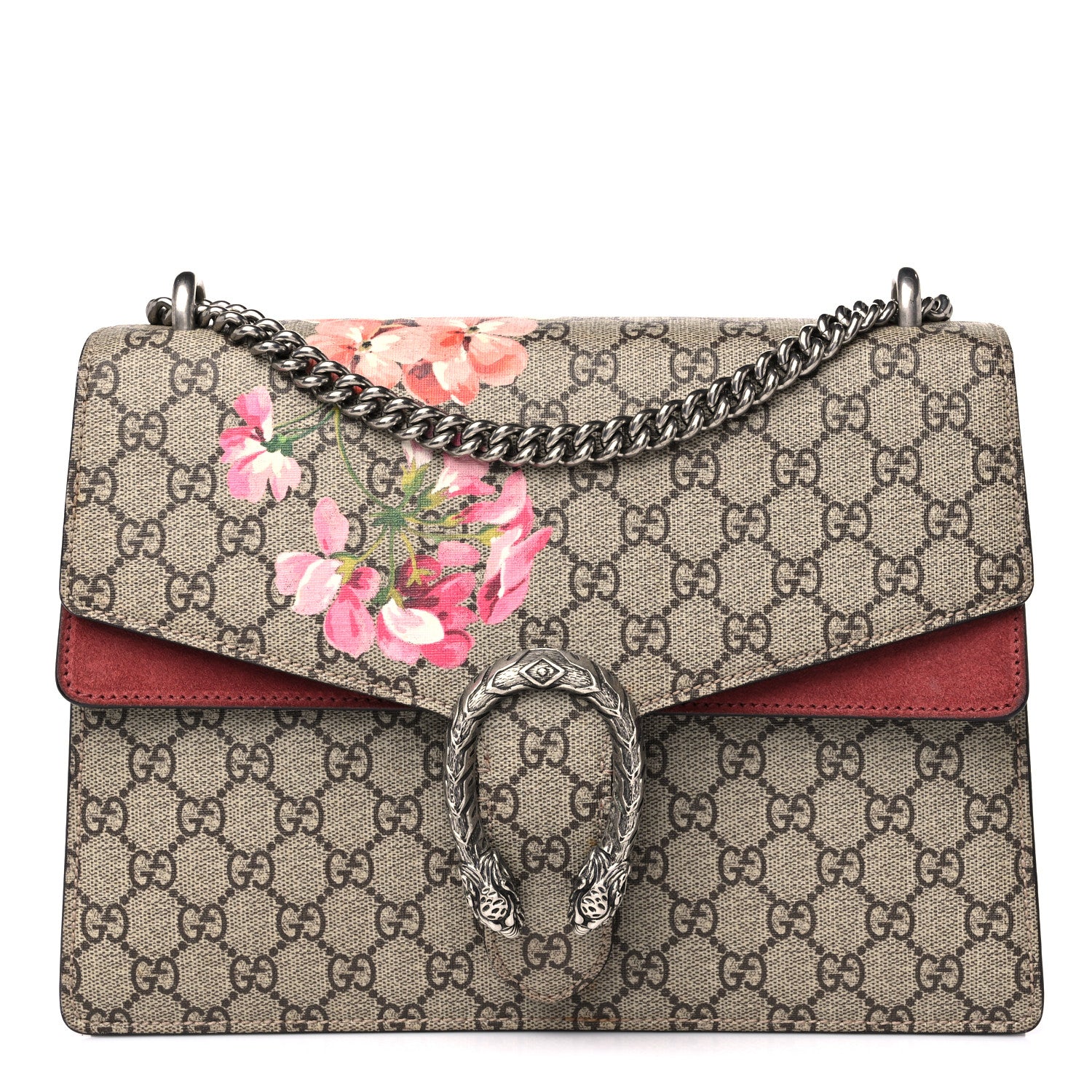 Gucci GG Supreme Monogram Blooms Medium Dionysus Shoulder Bag Beige Multicolor Dry Rose 1 of 13
