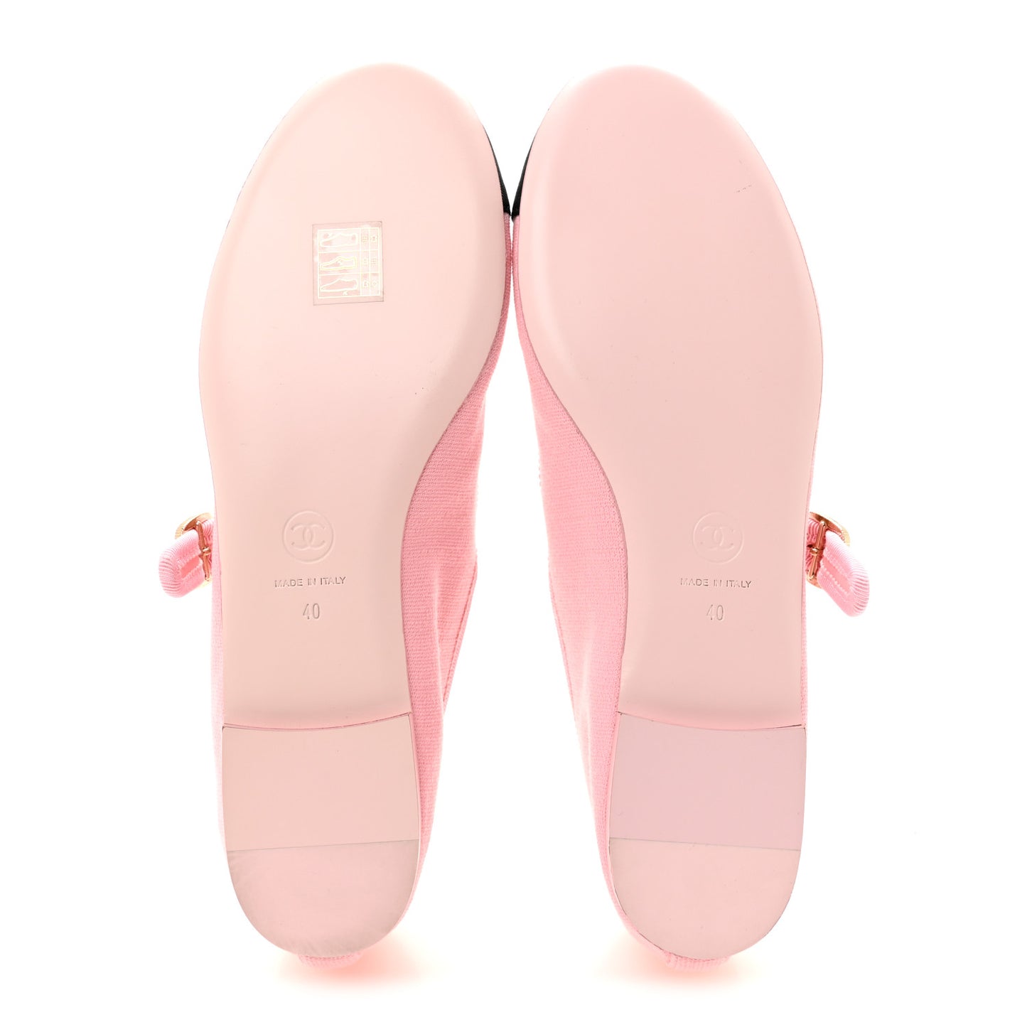 Fabric Grosgrain Mary Jane Flats 40 Light Pink Black