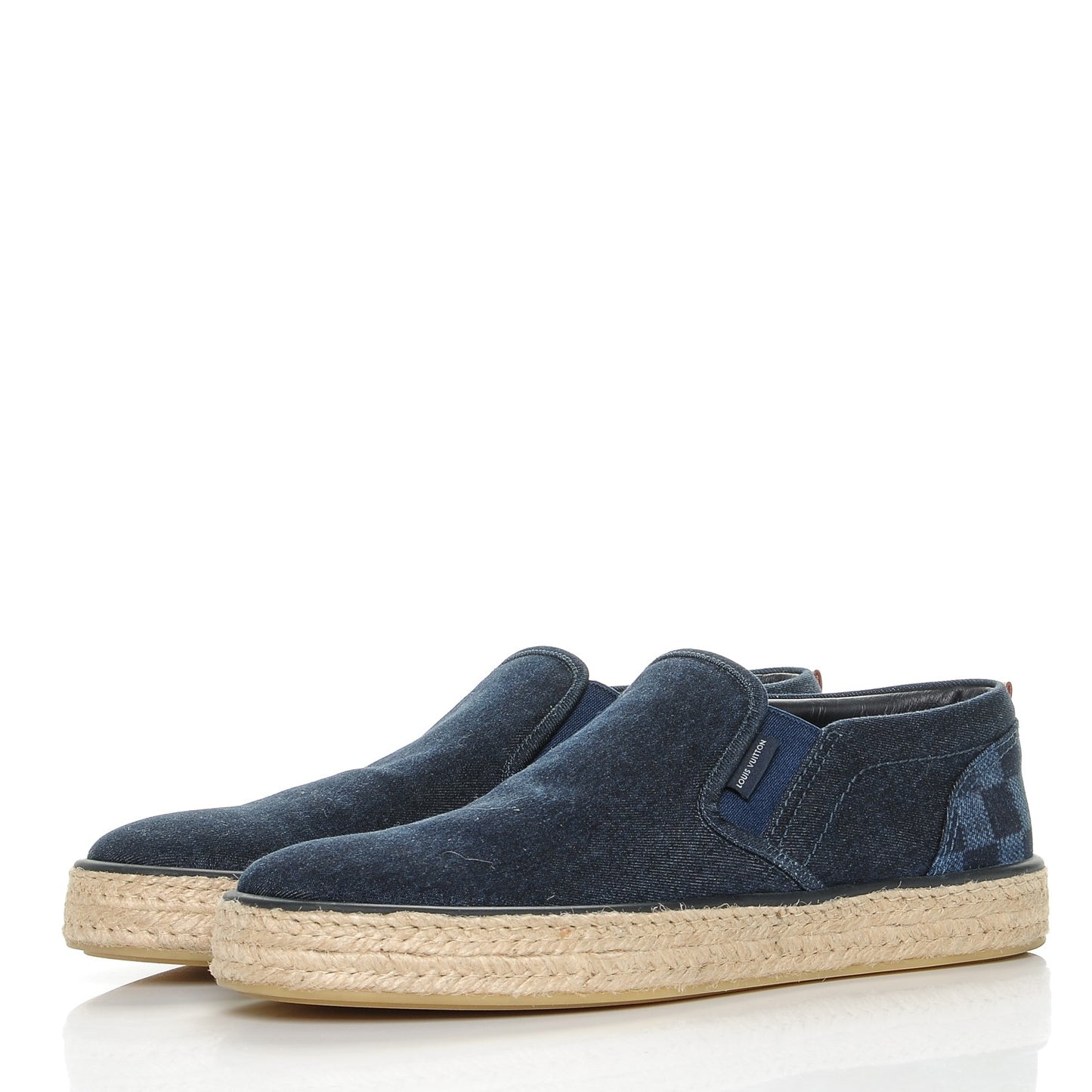 Mens Denim Damier Coconut Grove Slip On 10 Marine