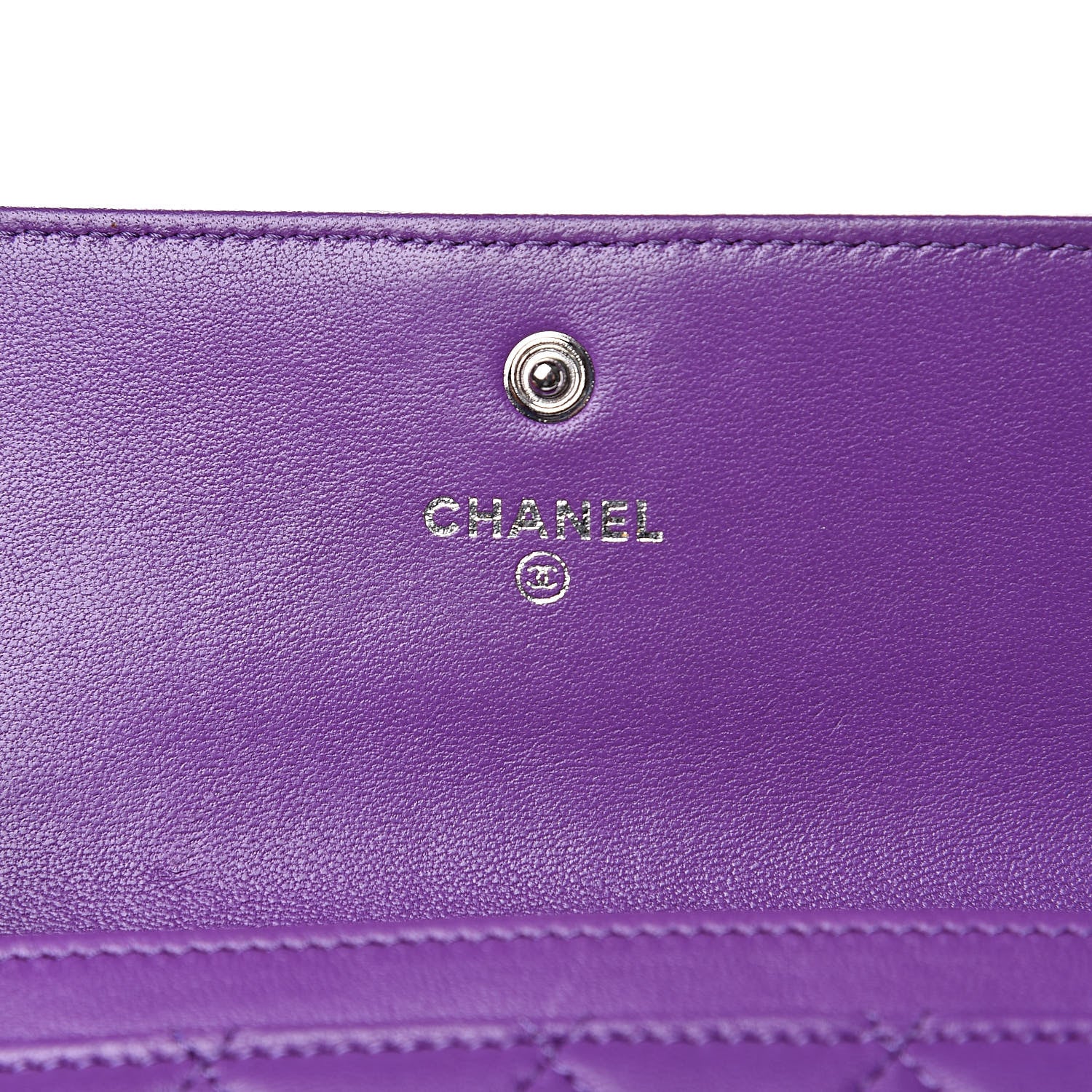 Chanel Lambskin Quilted Small Boy Flap Wallet Purple 6 of 14