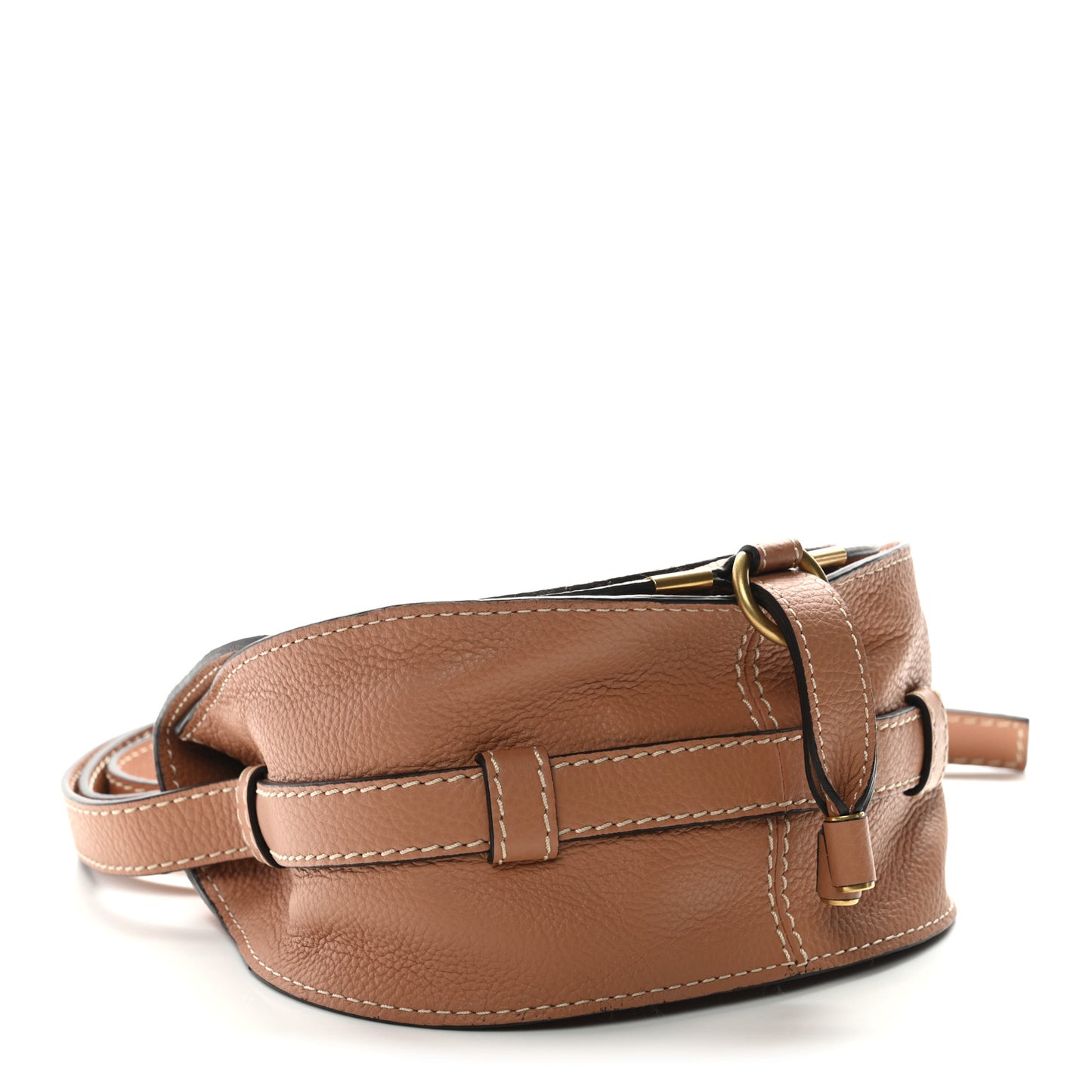 Calfskin Mini Marcie Round Crossbody Bag Muted Brown