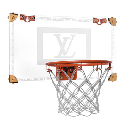 Louis Vuitton X NBA Plexiglass Monogram Basketball Hoop and Mini Basketball Transparent Gold Orange 1 of 8