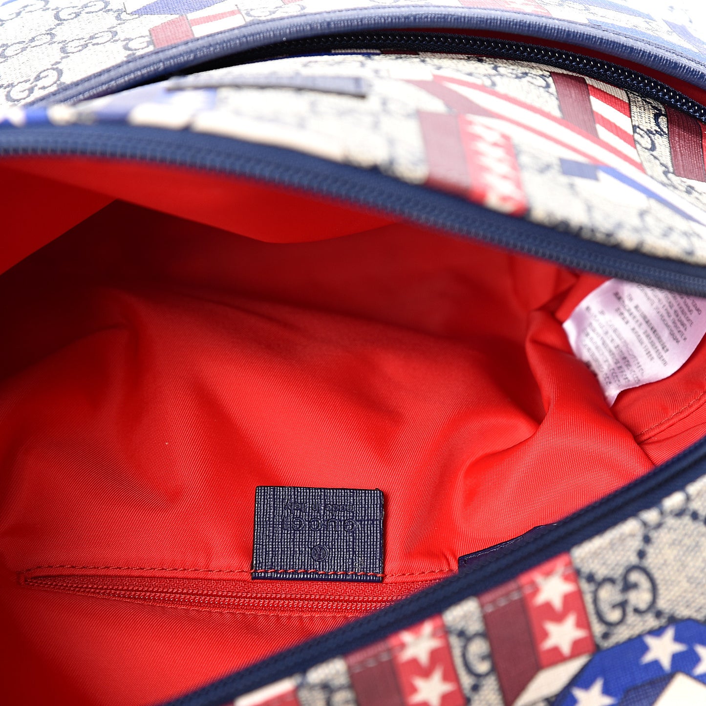 GG Supreme Monogram Children's Backpack Red White Blue
