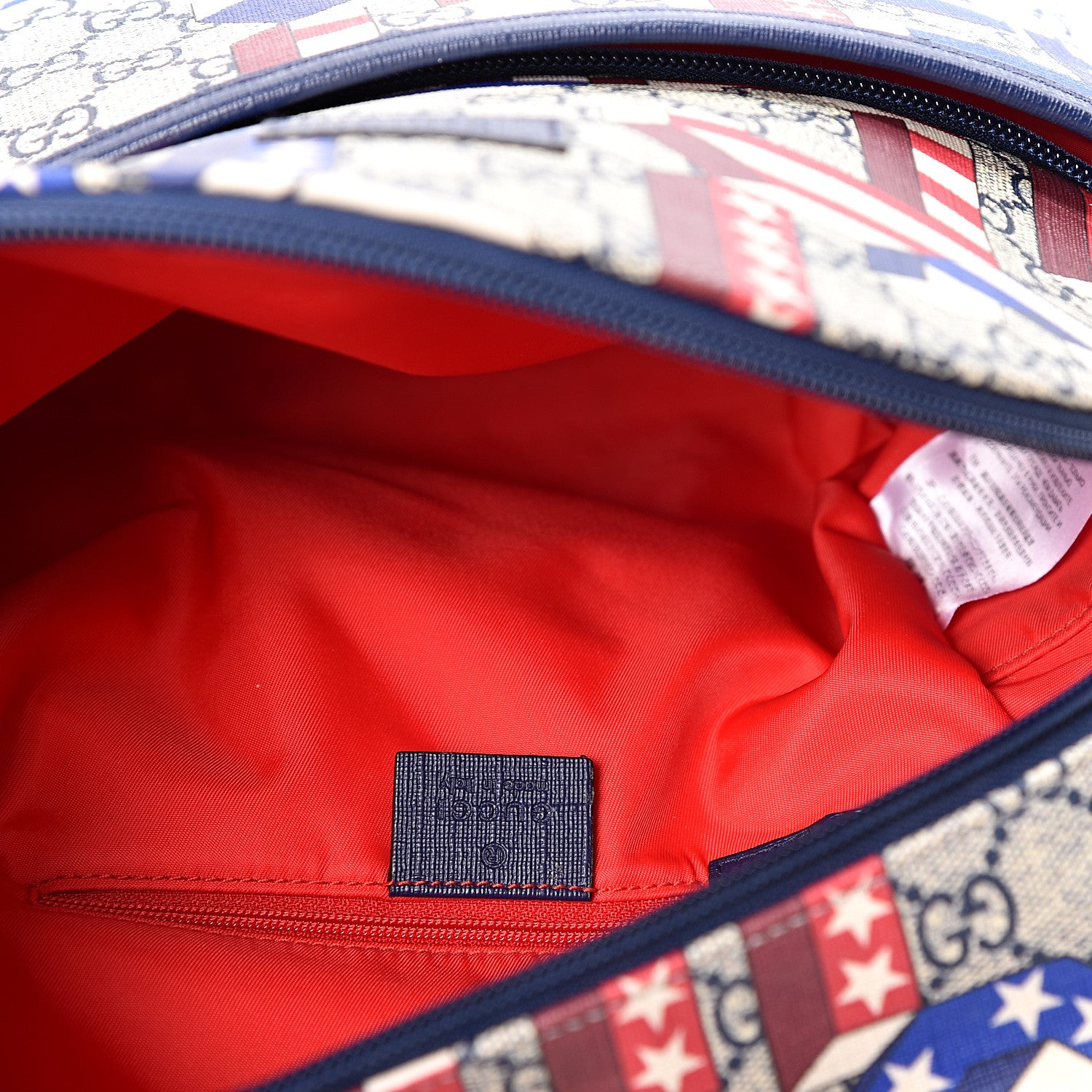 Gucci GG Supreme Monogram Children's Backpack Red White Blue 4 of 9