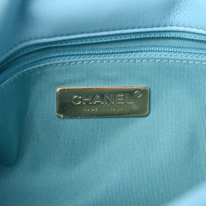 Chanel Shiny Lambskin Quilted Medium Chanel 19 Flap Light Blue 8 of 11