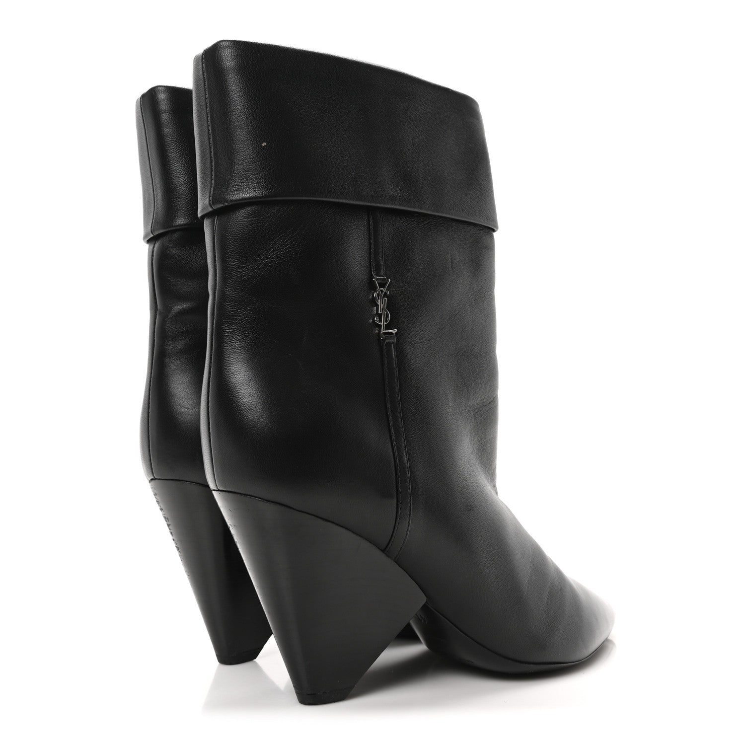 Saint Laurent Calfskin Niki 85 Wedge Booties 41 Black 5 of 7
