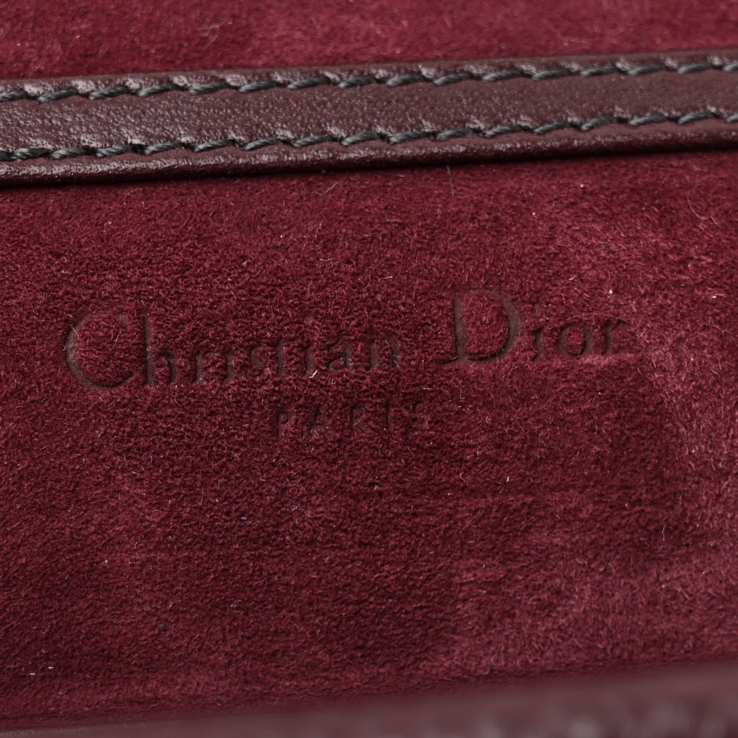 Christian Dior Grained Calfskin D-Bee Crossbody Burgundy 6 of 11