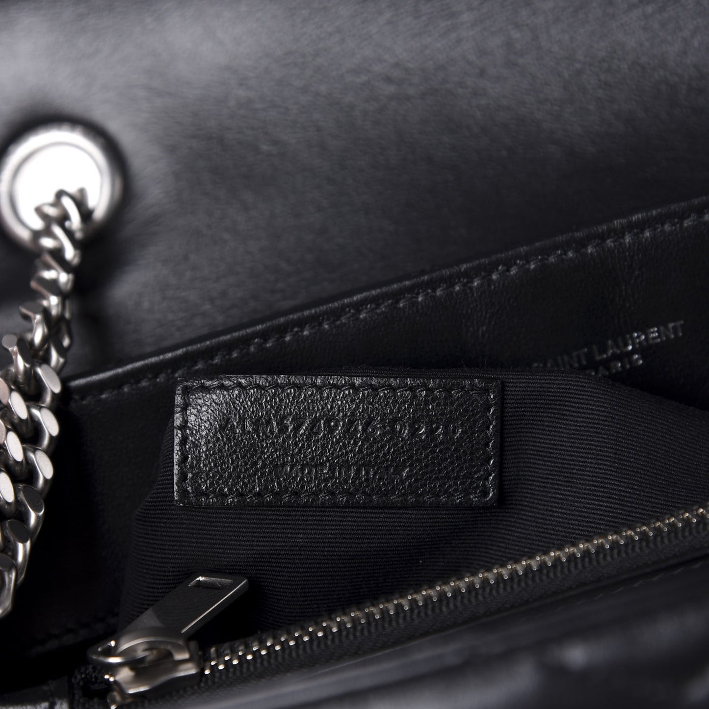 Calfskin Y Quilted Monogram Medium Loulou Chain Satchel Black