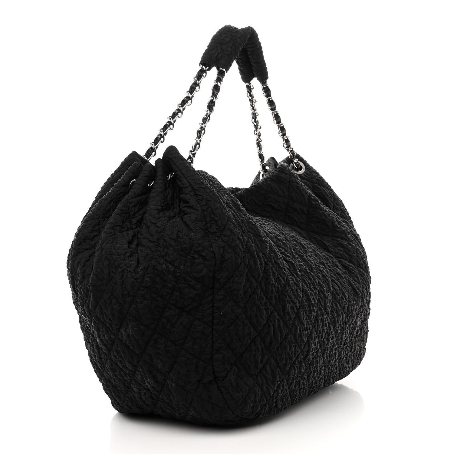 Chanel Nylon Quilted CC Logo Tote Black 3 of 17