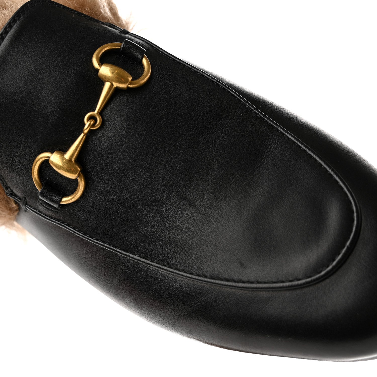 Gucci Calfskin Fur Womens Princetown Slippers 37.5 Black 8 of 11