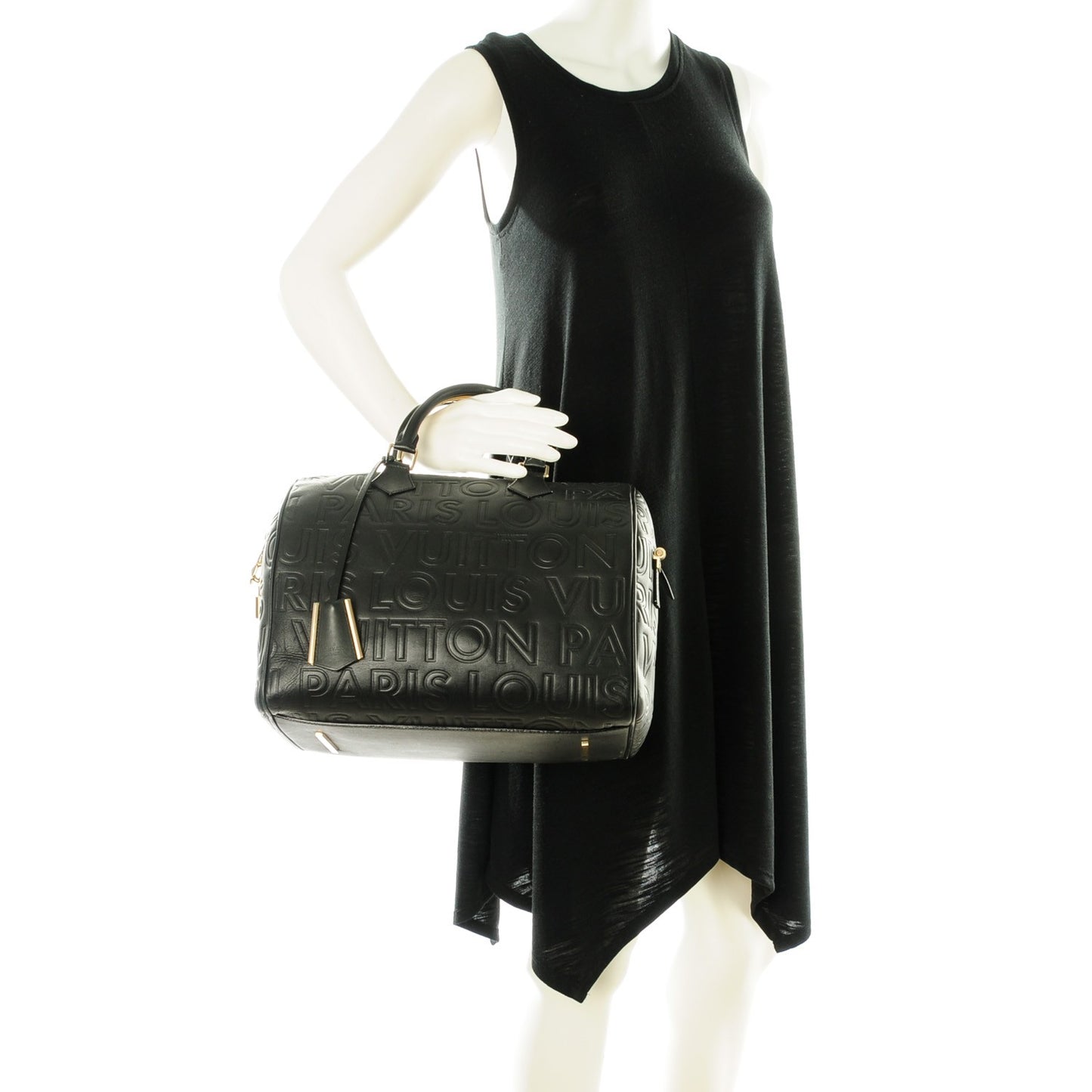 Calfskin Embossed Speedy Cube 30 Black