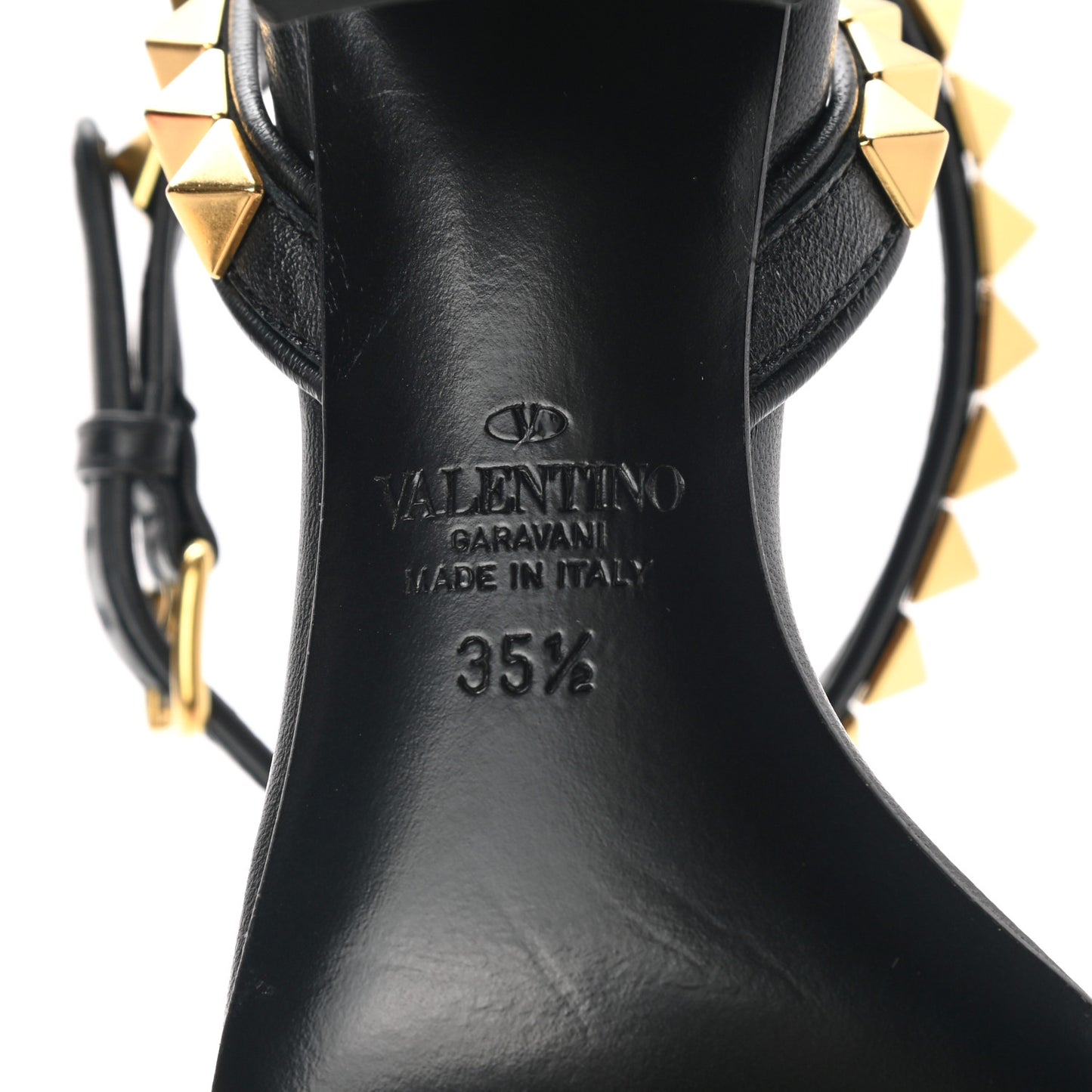 Calfskin Rockstud No Limit 60mm Sandals 35.5 Black