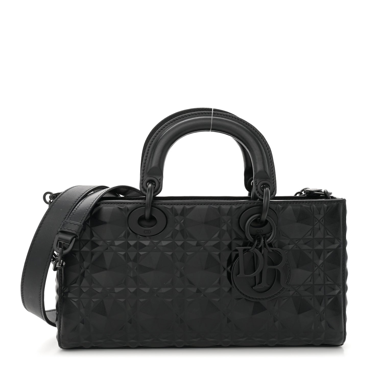 Calfskin Cannage Diamond Medium Lady D-Joy Black