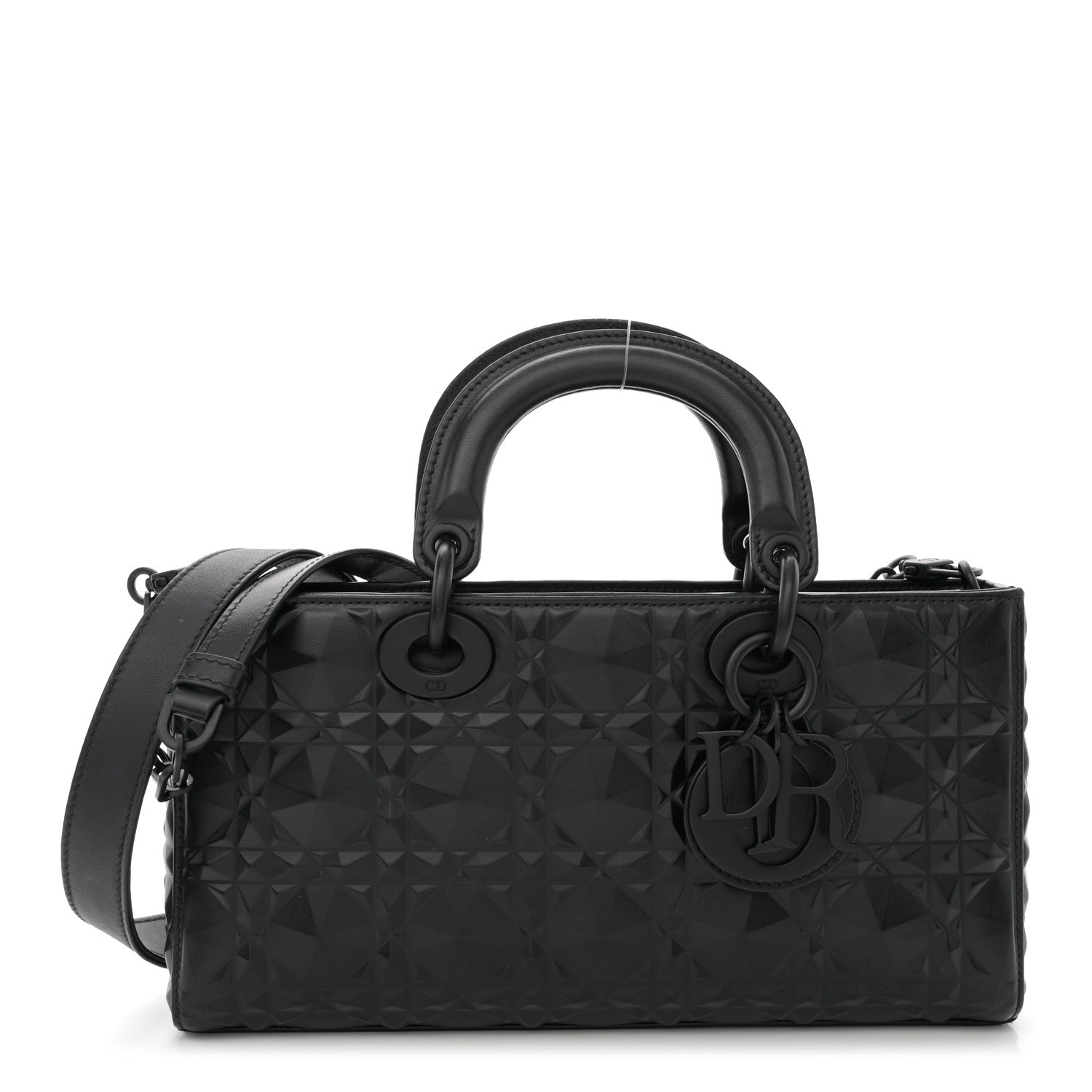 Christian Dior Calfskin Cannage Diamond Medium Lady D-Joy Black 1 of 10