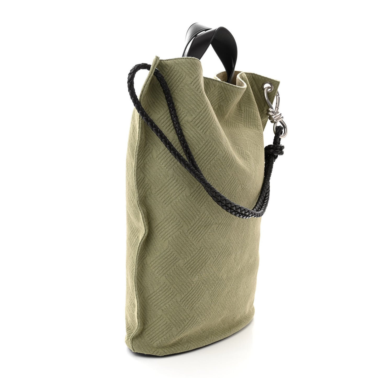 Jacquard Canvas Avenue Knot Tote Crocodile Ebano