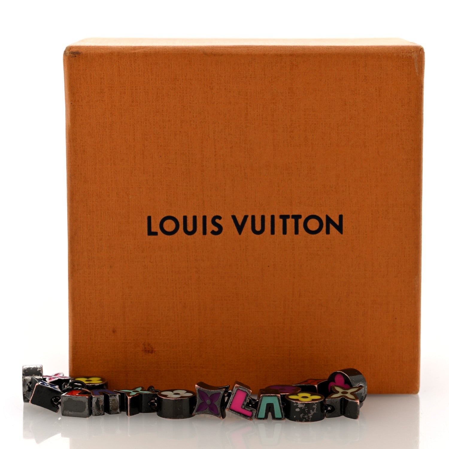 Louis Vuitton Metal Enamel Monogram Party Bracelet Black Multicolor 5 of 5