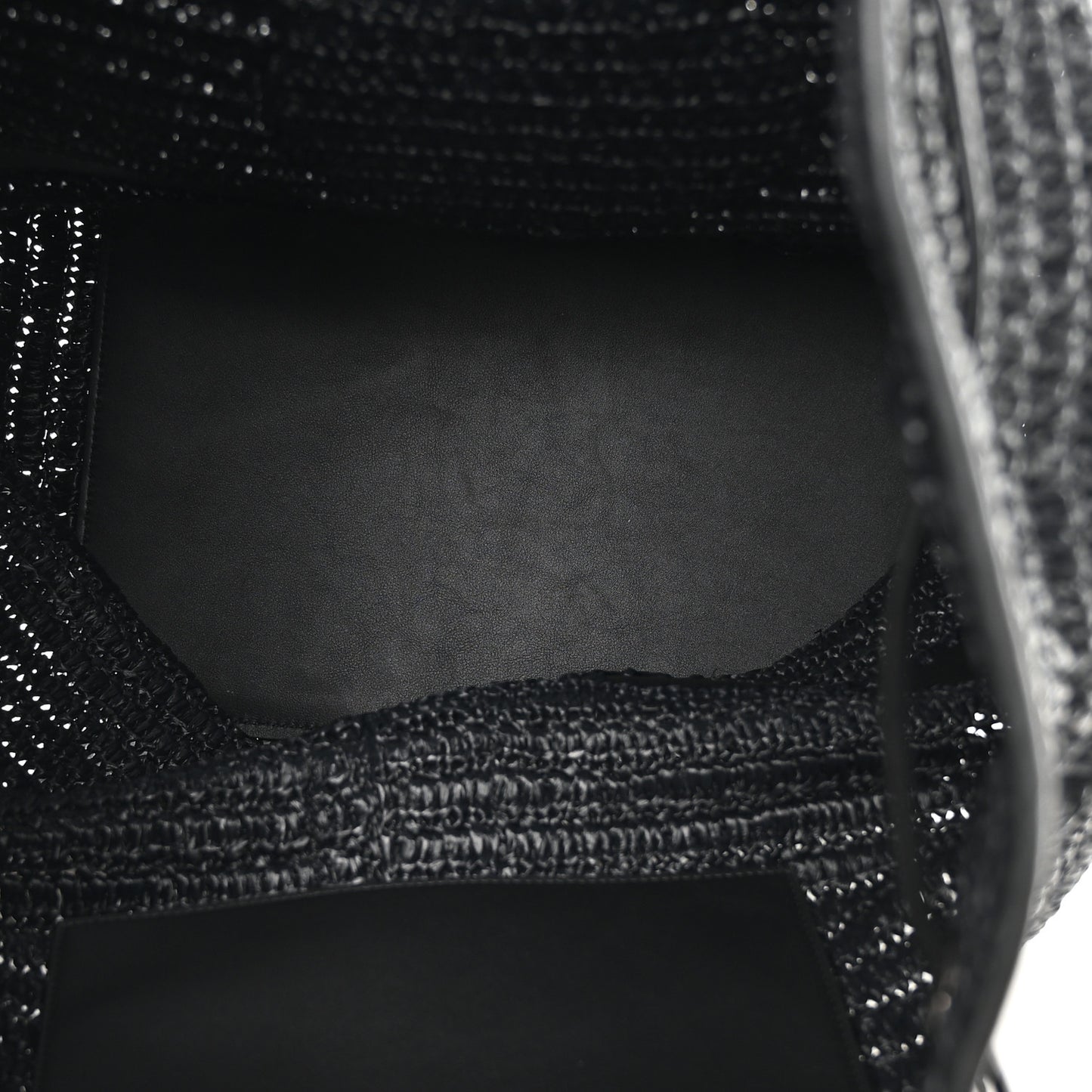 Raffia Rive Gauche Drawstring Backpack Black