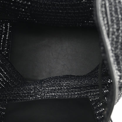 Saint Laurent Raffia Rive Gauche Drawstring Backpack Black 4 of 8
