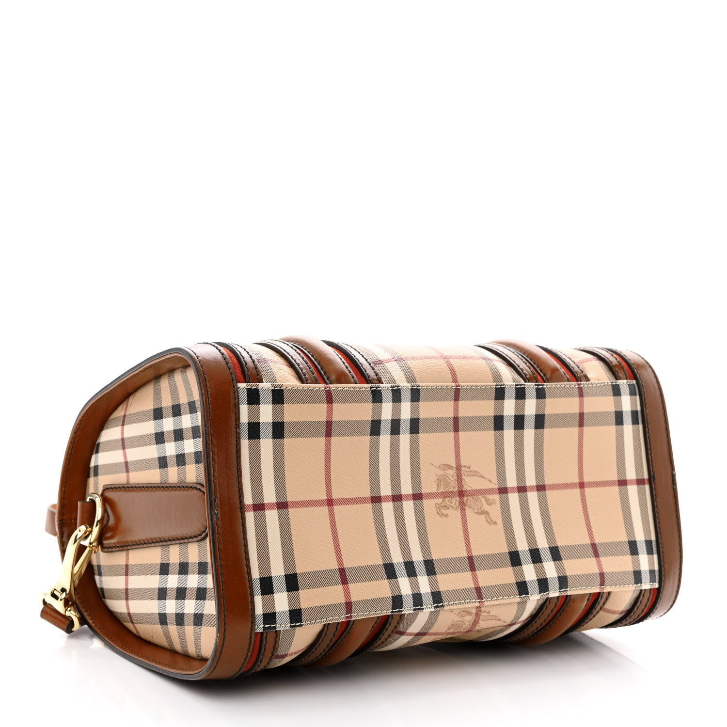 Burberry Haymarket Check Medium Alchester Bowling Bag Brown 4 of 14