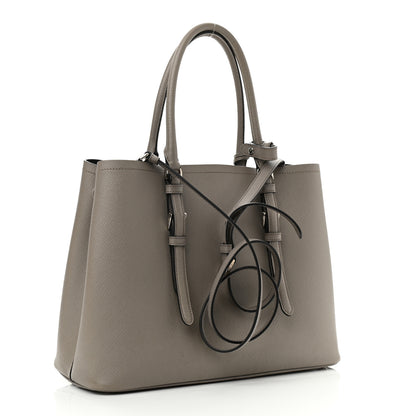 Prada Saffiano Cuir Small Double Handle Tote Argilla 3 of 15