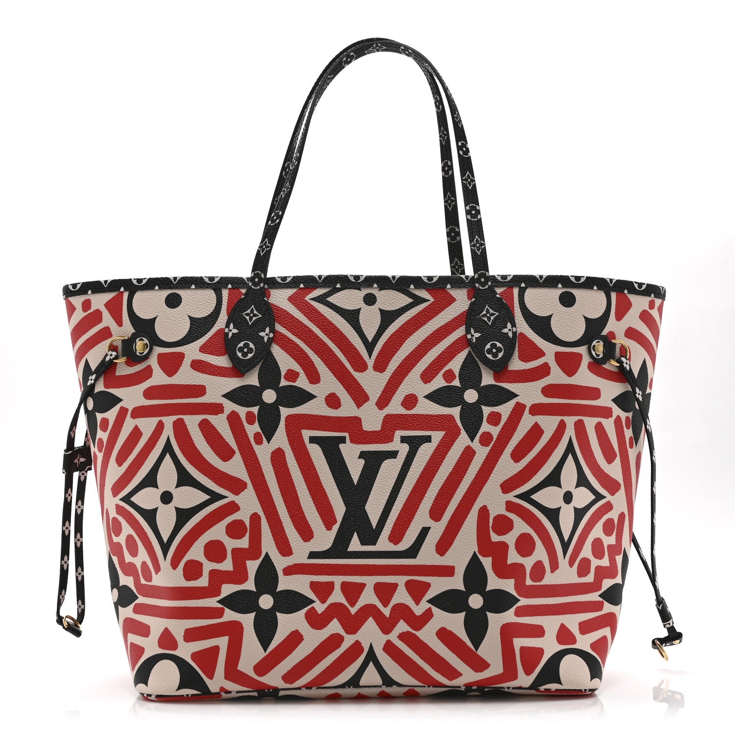 Louis Vuitton Monogram Giant Crafty Neverfull MM Creme Rouge Black 1 of 9