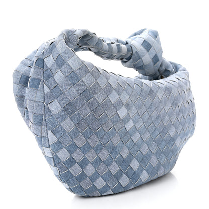 Bottega Veneta Nappa Denim Effect Intrecciato Teen Jodie Hobo Denim 3 of 11