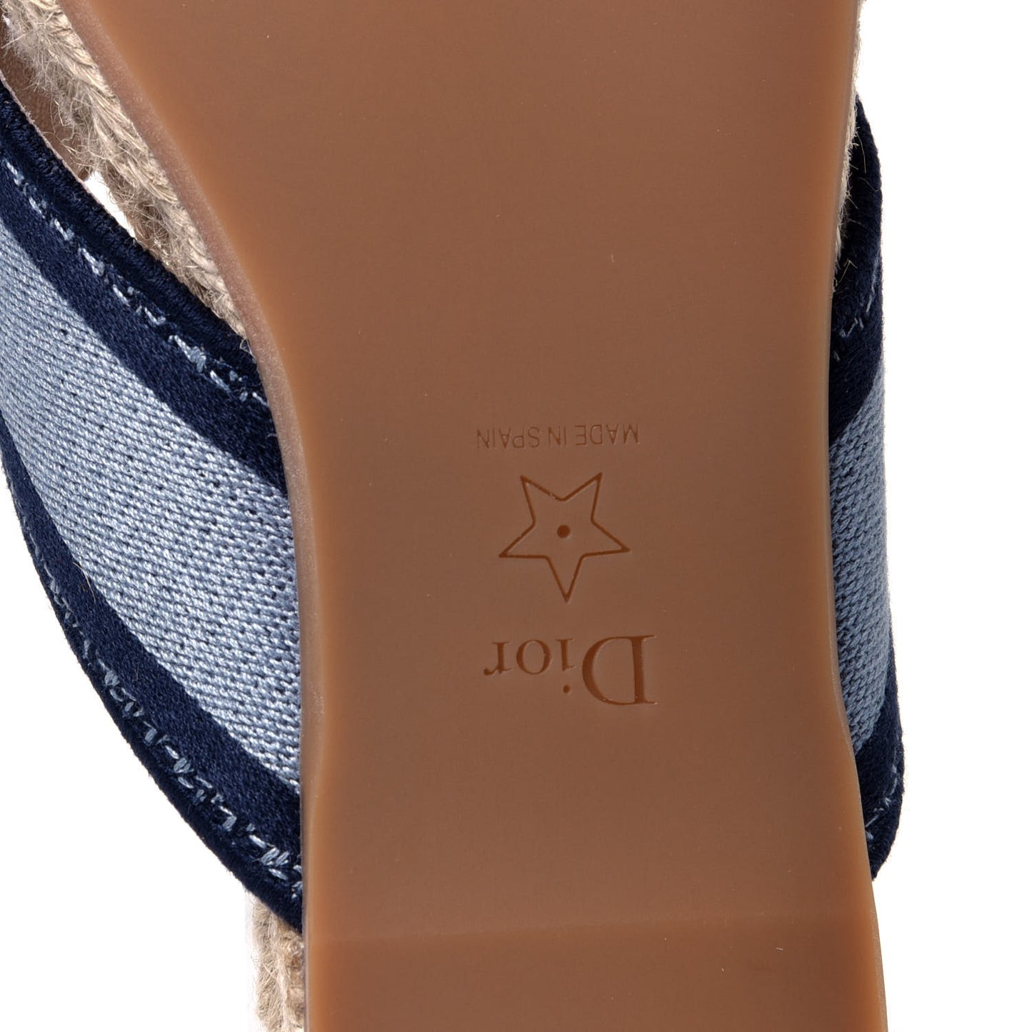 Canvas Embroidered Granville Espadrille Crisscross Flat Slide Sandals 38 Denim