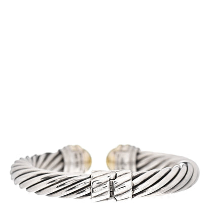 David Yurman Sterling Silver 14K Yellow Gold 10mm Cable Classics Bracelet 3 of 4