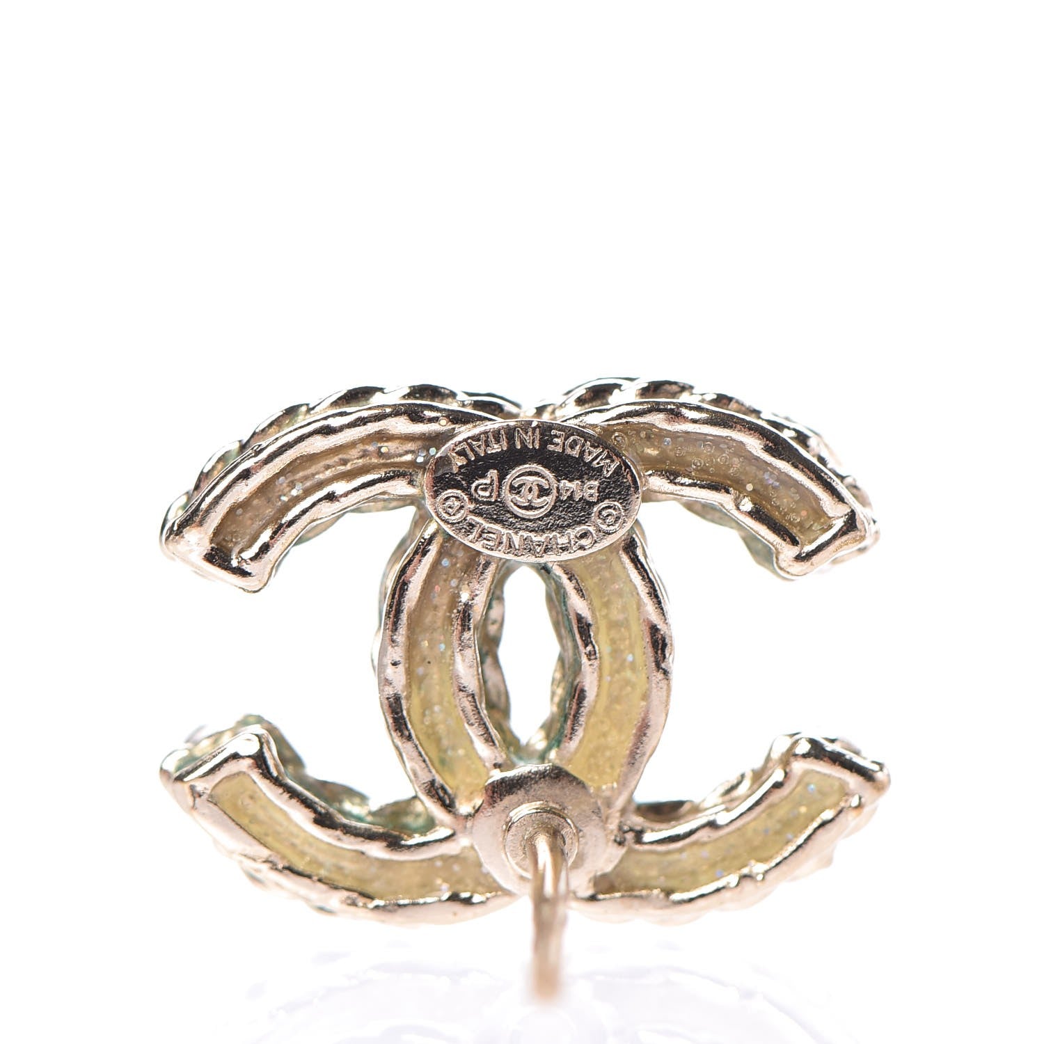 Chanel Crystal CC Earrings Light Gold 6 of 6