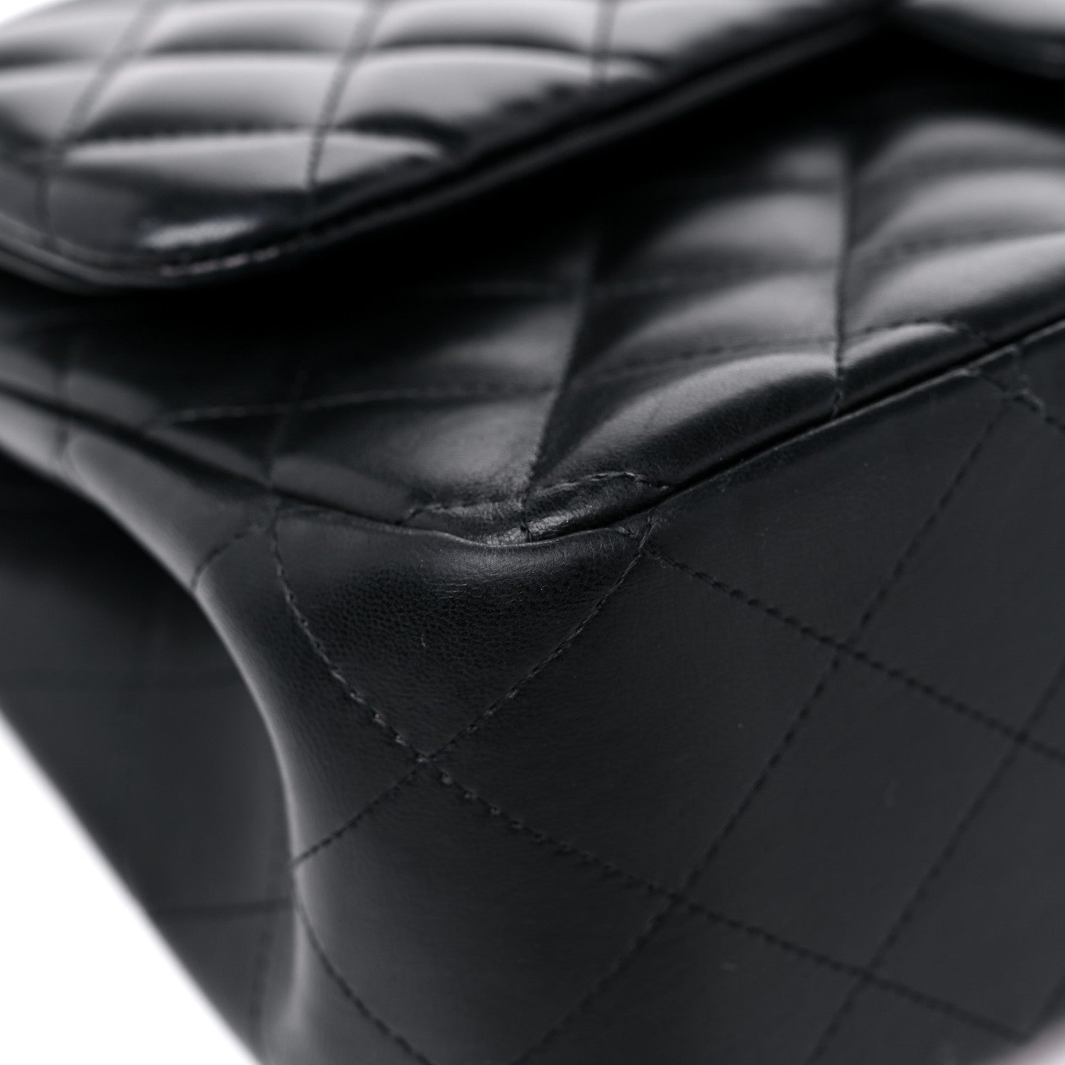 Chanel Lambskin Quilted Jumbo Double Flap Black 8 of 17