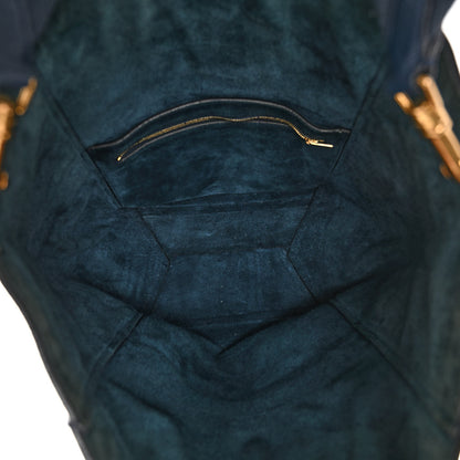 Celine Soft Grained Calfskin Sangle Bucket Bag Navy Blue 5 of 11