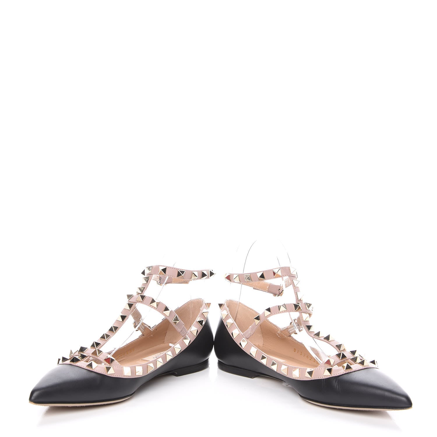 Valentino Garavani Nappa Rockstud Cage Ballerina Flats 35 Black Poudre 5 of 16