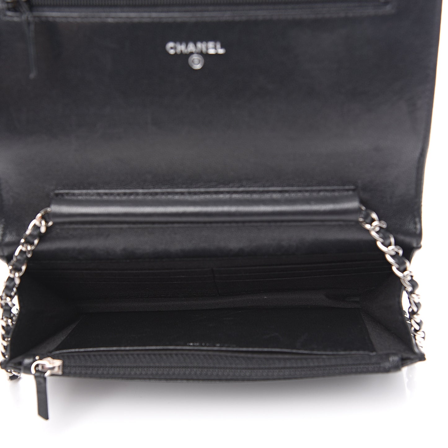 Sheepskin Quilted Mademoiselle Vintage Wallet On Chain WOC Black