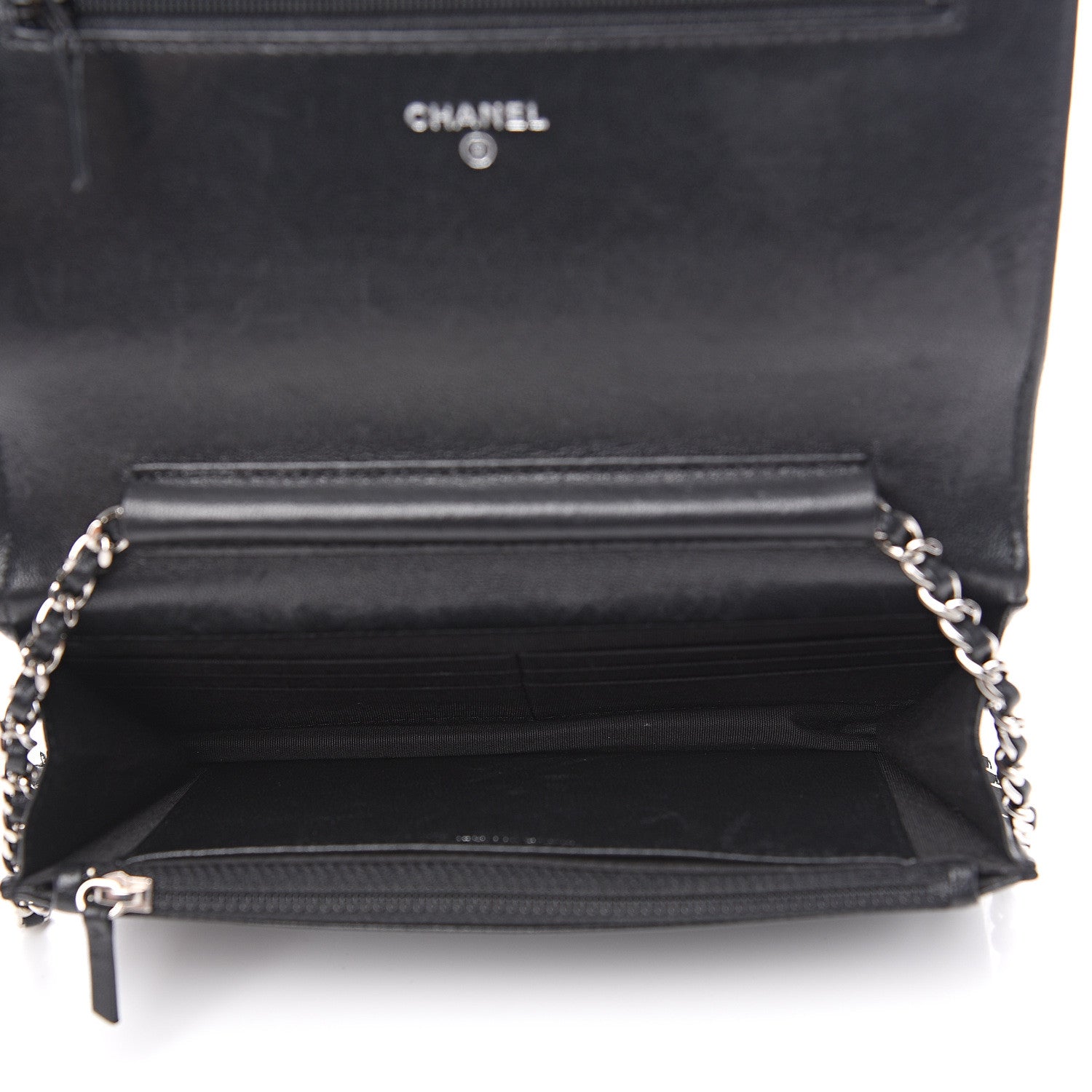 Chanel Sheepskin Quilted Mademoiselle Vintage Wallet On Chain WOC Black 4 of 15