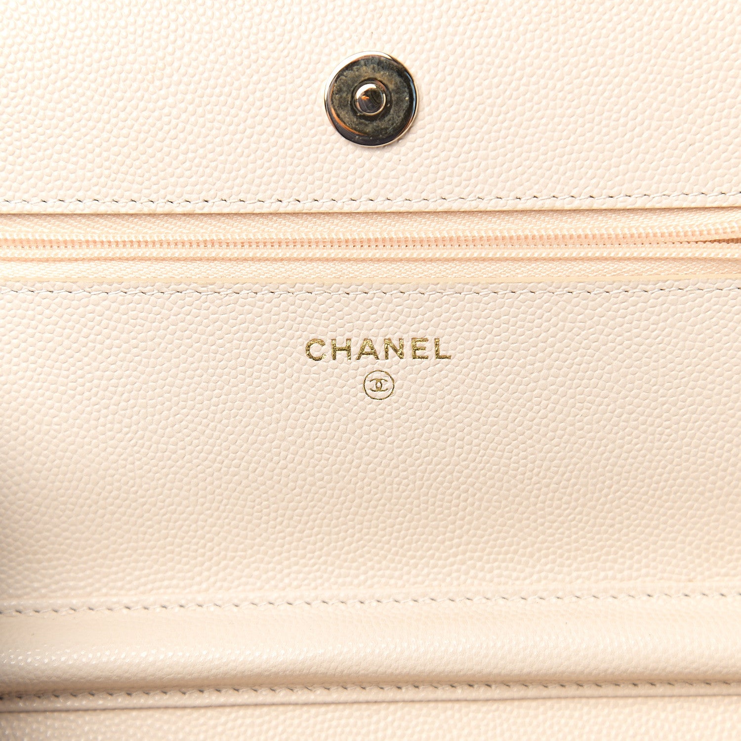 Chanel Caviar Quilted Wallet On Chain WOC Light Beige 5 of 13