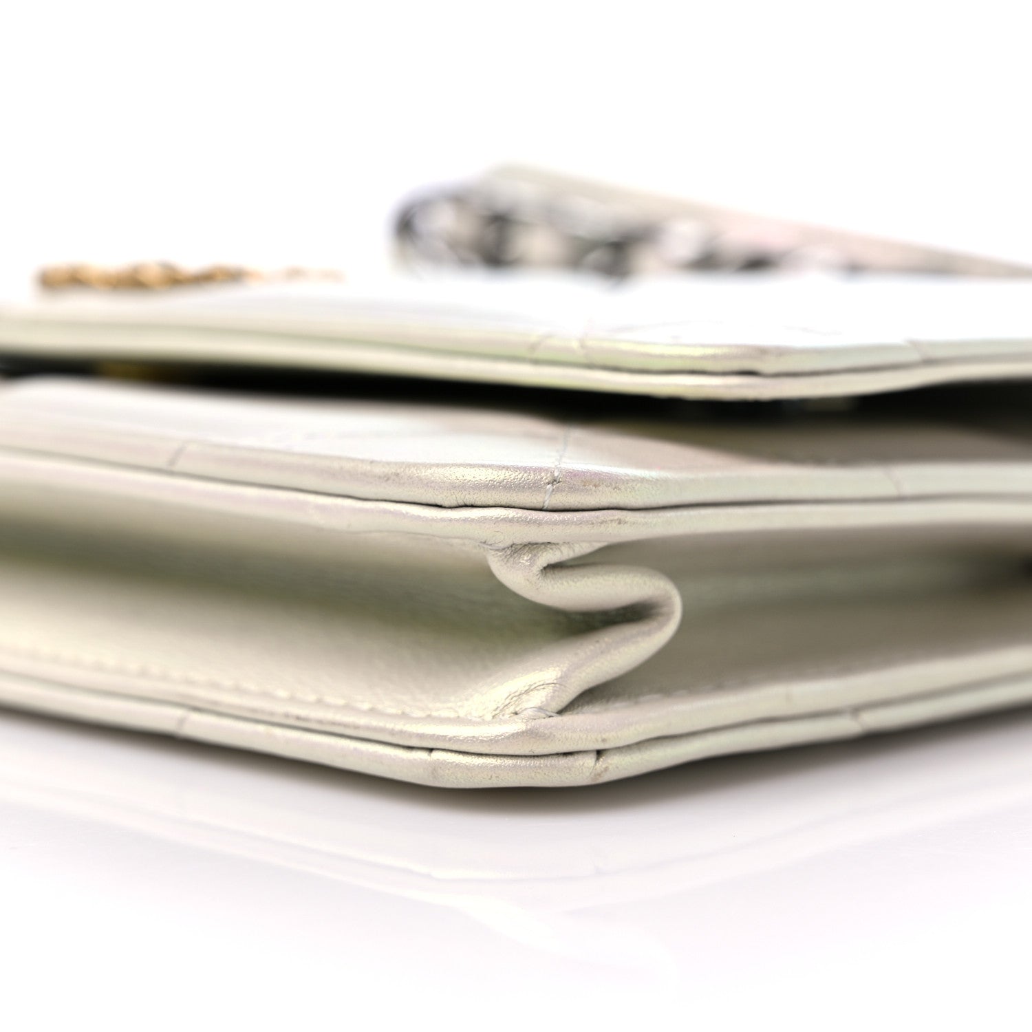 Chanel Iridescent Calfskin Quilted Chanel 19 Wallet On Chain WOC White 10 of 13