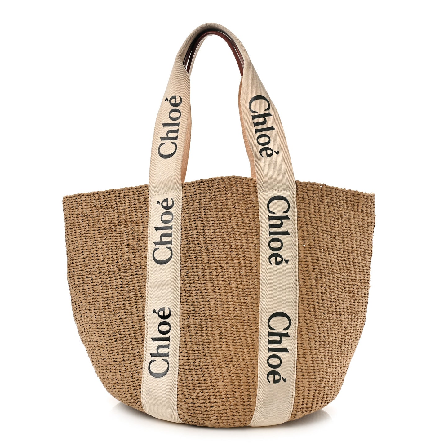 Raffia Large Woody Tote White