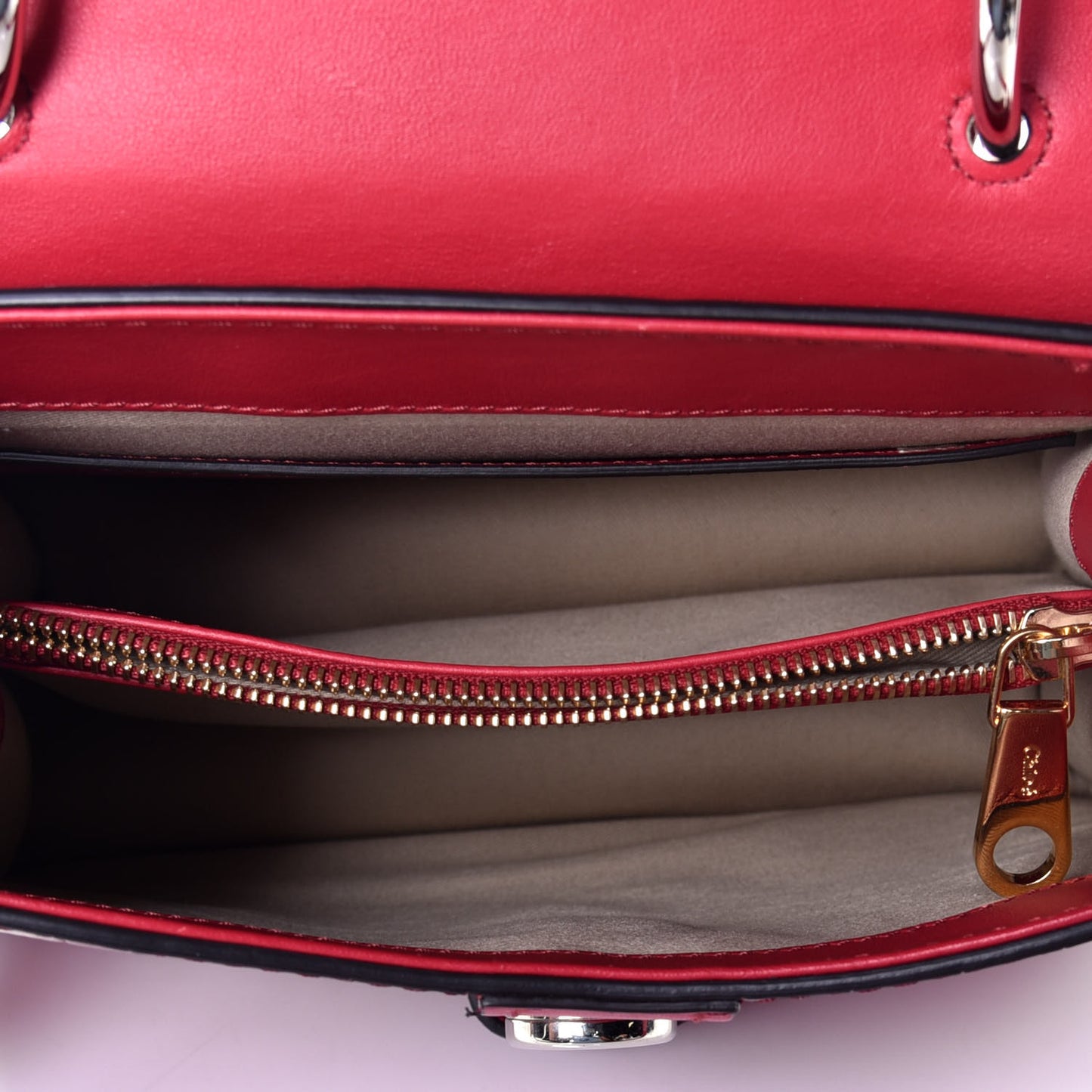 Calfskin Crocodile Embossed Small Aby Day Shoulder Bag Dusky Red
